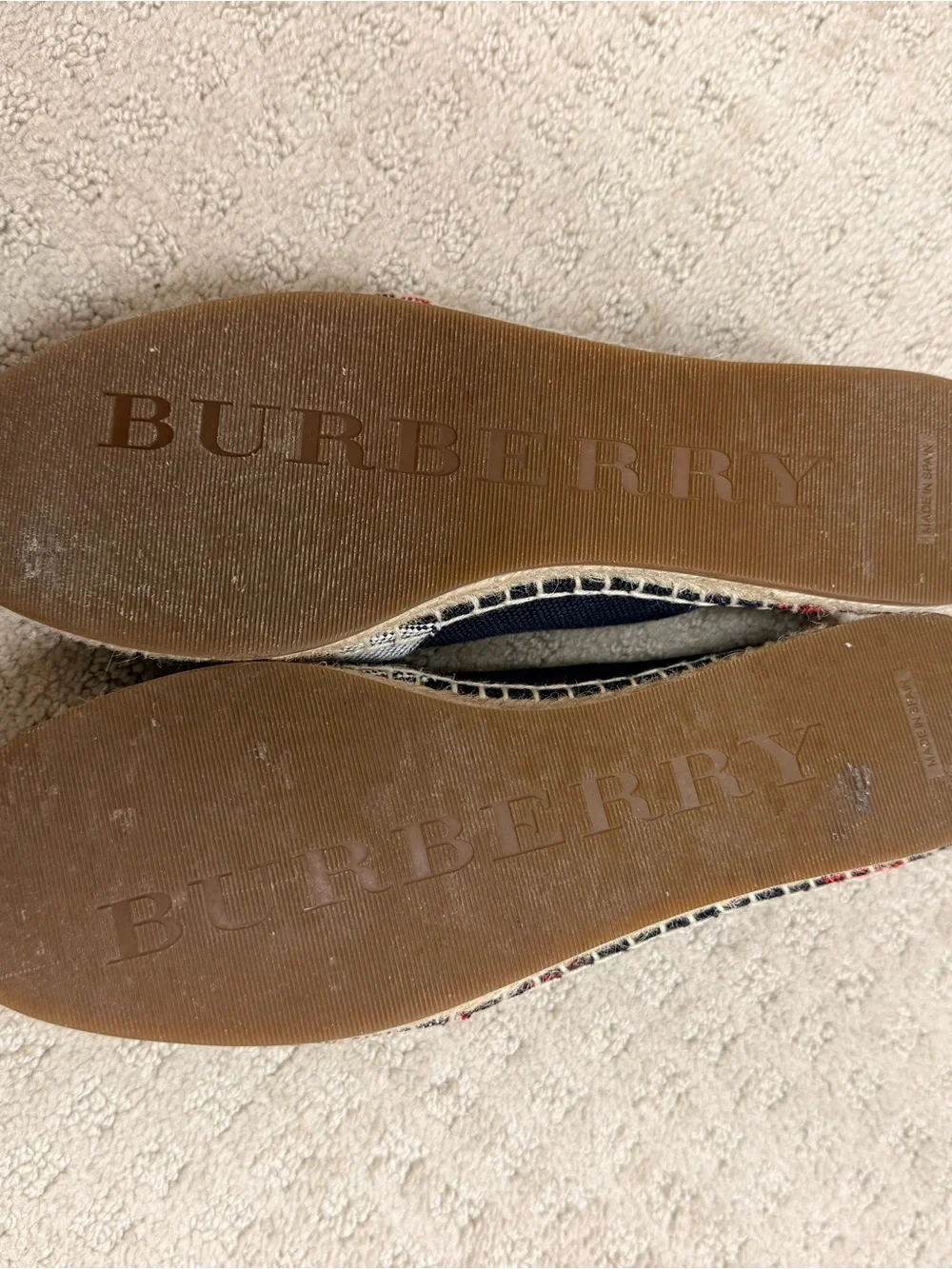 Burberry Navy Plaid Espadrille 37.5